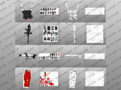 Gundam RX-78-2 Armor - DIY Cosplay Pepakura Foam Template Low-poly 3D model