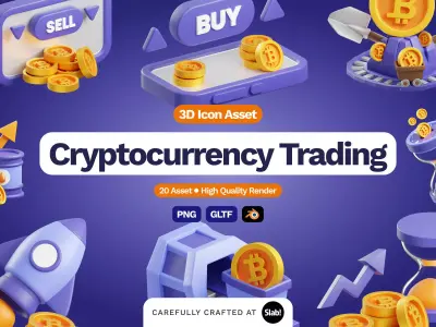 Cryptocurrency Trading 3D model