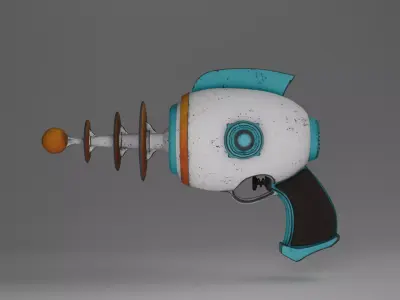 Retro style Ray Gun Low-poly 3D model purchase
