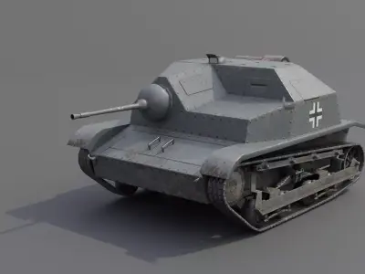PzKpfw TKS p 20mm Low-poly 3D model