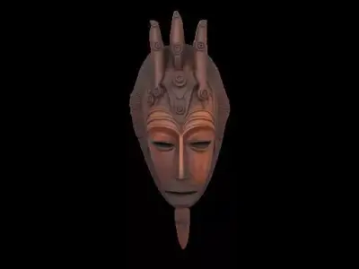 African Tribal Wooden Mask 3D print model