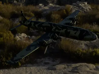Millitary Transport or Bomber Aircraft Free low-poly 3D model
