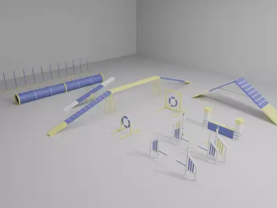 Dog training agility course equipment 3D model obstacles 3D model