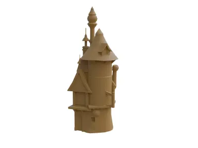House stylized basemesh cartoon lowpoly 02 Free low-poly 3D model