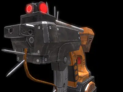 Futuristic Nail Gun Low-poly 3D model