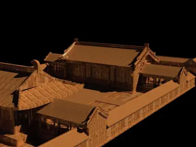 Chinese courtyard house 3D model buy