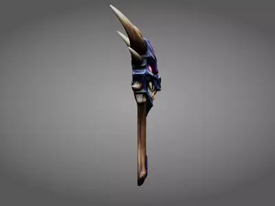 Stylized Oni Demon Mask Dagger Free 3D model