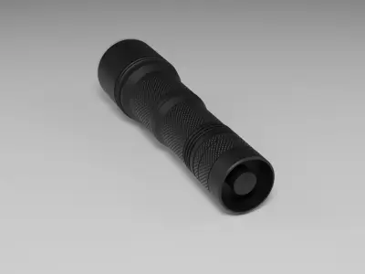 Flashlight metallic PBR Low-poly 3D model