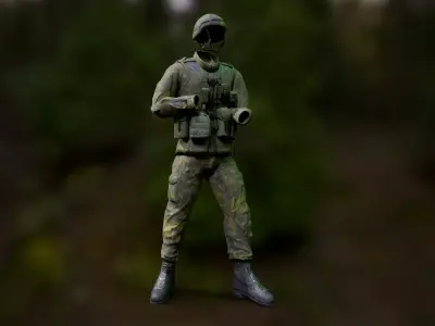 Finnish Infantry Soldier M05 Uniform Low-poly 3D model