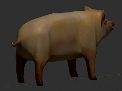 Low poly pig Low-poly 3D model