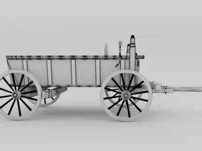 Wooden Wagon 3D model buy