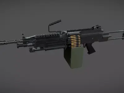 M249 SAW Low-poly 3D model