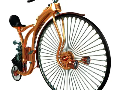 Steampunk bike - Steam-Jamesson 3D model