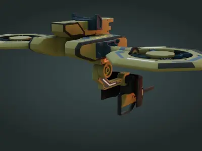 Sci-Fi Drone - Low Poly - Game Ready - PBR Low-poly 3D model buy