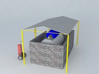 LP GAS STATION Free 3D model