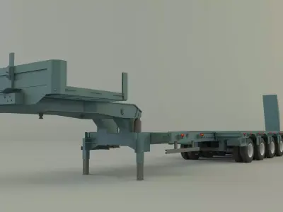 8 axle semi trailer 3D model