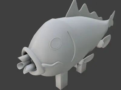 Fish Rocket Launcher Free 3D model