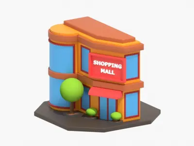 Shopping Mall 3D Illustration 3D model