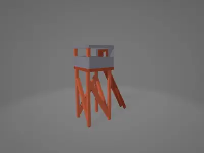 low poly bunker pack Low-poly 3D model