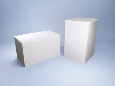 two white boxes packaging Free 3D model