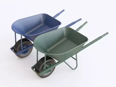 Industrial wheel barrow 3D model