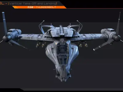 VTOL - A30 Thunderbolt Low-poly 3D model