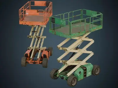 Scissor Lift 2B Low-poly 3D model