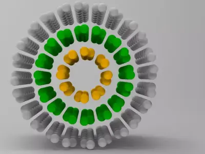 Multiple wall carbon nanotube Low-poly 3D model