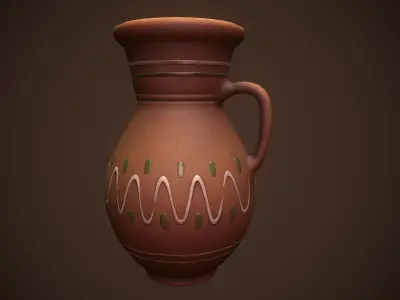 Stylized Traditional Ukrainian Pottery - Low-poly Game-ready PBR Low-poly 3D model