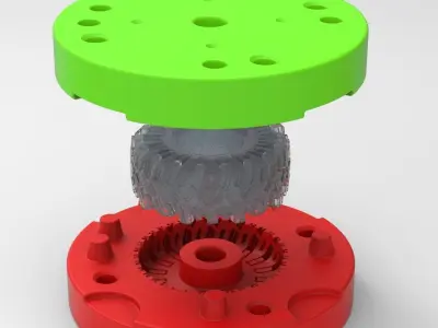 Mold for diecast Rock bouncer USD Sticky tire Scale 1 to 25 3D print model