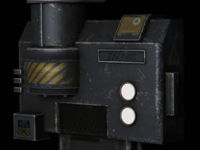 Sci-Fi-Industrial Pipe Low-poly 3D model
