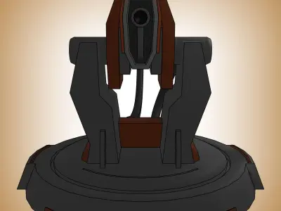 turret star wars cannon Free low-poly 3D model