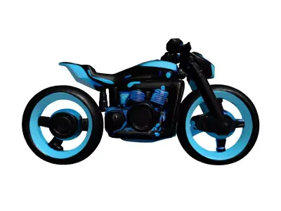 Futuristic Hoverbike Engine Blue 3D model