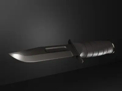 short hunting knife 3D model