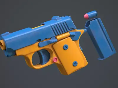 Toy Gun Low-poly 3D model