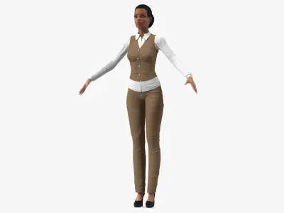 Light Skin Business Style Woman Rigged for Cinema 4D 3D model