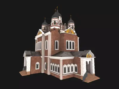 Cathedral Alexander Nevsky  Low-poly 3D model
