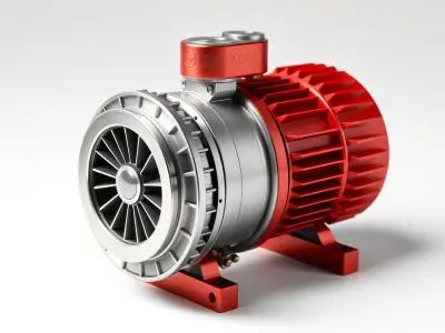 Pneumatic Compressor Module with Radial Blower Design model pack Low-poly 3D model