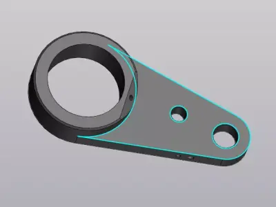 Mechanical Lever Arm with Bearing Eye - Machine Control Part 3D model