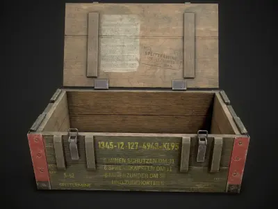 Wooden Crate Low-poly 3D model purchase