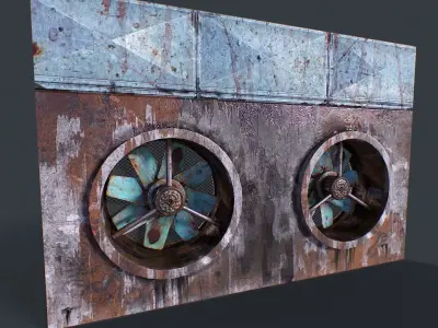 Old Industrial Ventilation Low-poly 3D model