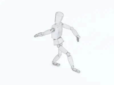 Wooden toy man 3D model