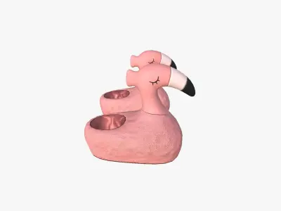 Slippers C01 Pink Flamingo - Costume Character Design Low-poly 3D model