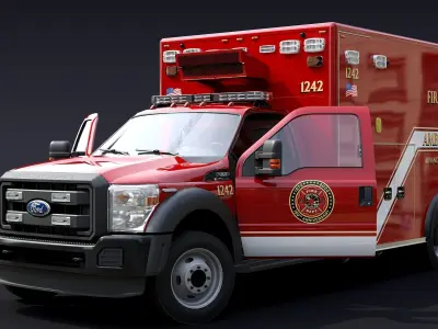 Ambulance EMS Low-poly 3D model