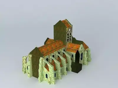 Church Auvers sur Oise Van Gogh painted Free 3D model