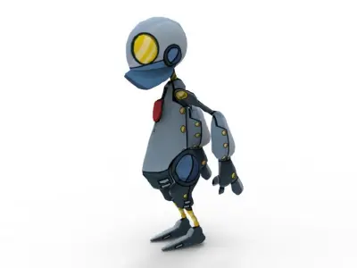 Relaxed Robot Low-poly 3D model