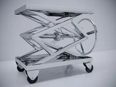 restoration hardware INDUSTRIAL SCISSOR LIFT TABLE 3D model