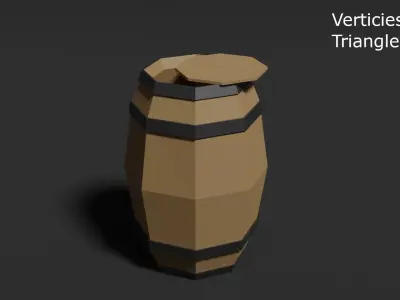 Low Poly Style Barrel Assets Low-poly 3D model
