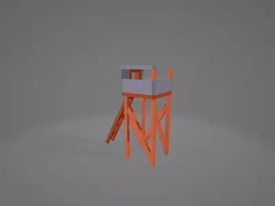 low poly bunker pack Low-poly 3D model