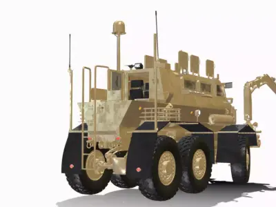 buffalo mrap 6x6 Low-poly 3D model